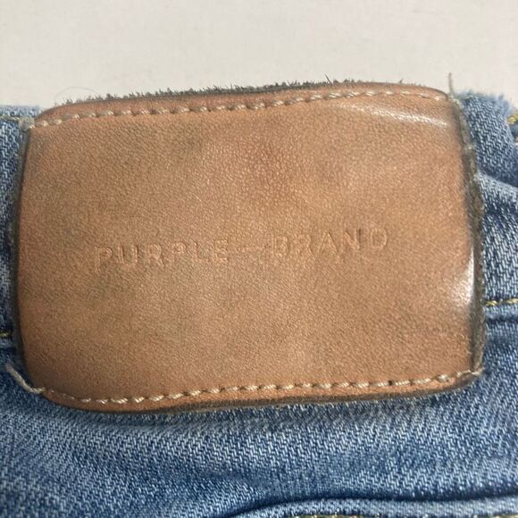 PURPLE BRAND Men’s P001 Button Fly Jeans Blue 34 Distressed  Destroyed Inseam 32 - Picture 7 of 12